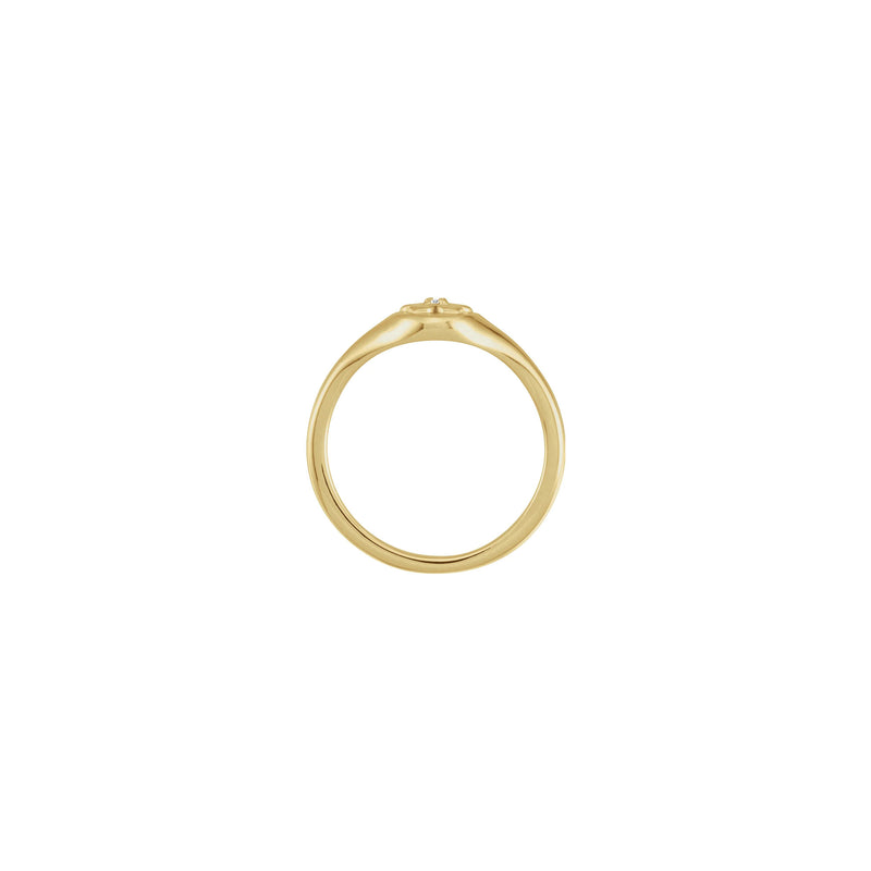 Natural Diamond Floral Signet Ring (14K) setting - Popular Jewelry - New York