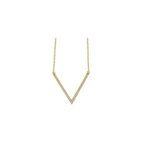 天然钻石 V 形项链 (14K) 正面 - Popular Jewelry  - 纽约