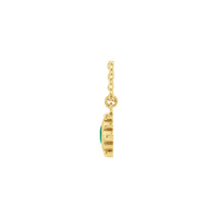 Kalung Set Bezel Manik-manik Zamrud Alami (14K) samping - Popular Jewelry - New York