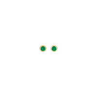 ನ್ಯಾಚುರಲ್ ಎಮರಾಲ್ಡ್ ಬೆಜೆಲ್ ಸ್ಟಡ್ ಕಿವಿಯೋಲೆಗಳು (14K) ಮುಂಭಾಗ - Popular Jewelry - ನ್ಯೂ ಯಾರ್ಕ್