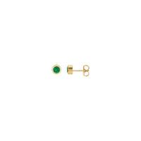 Natuurlike Emerald Bezel Stud Oorbelle (14K) hoof - Popular Jewelry - New York