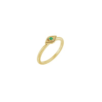 Natural Emerald Stackable Evil Eye Ring (14K) e ka sehloohong - Popular Jewelry - New york