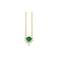 Natirèl Emerald ak Diamond kolye (14K) devan - Popular Jewelry - Nouyòk