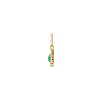 Collar de halo de esmeralda natural e diamante marquesa (14K) lateral - Popular Jewelry - Nova York