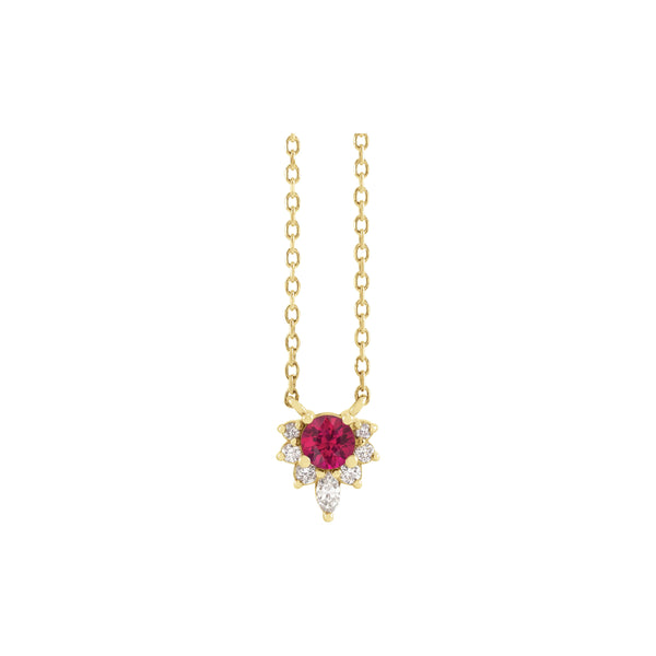 Natural Ruby and Diamond Necklace