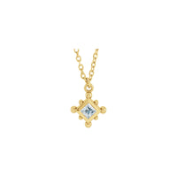 Natürliche weiße Diamant-Perlen-Lünette-Set-Halskette (14K) vorne - Popular Jewelry - New York