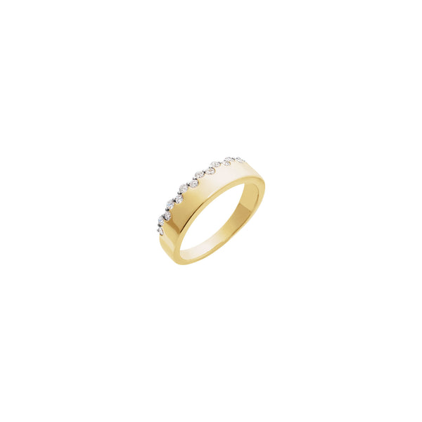 Natural White Diamond Ridge Ring (14K) main - Popular Jewelry - New York