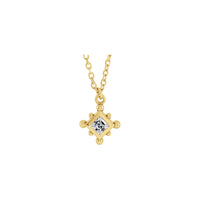Natural White Sapphire Beaded Bezel Set Necklace (14K) ດ້ານໜ້າ - Popular Jewelry - ເມືອງ​ນີວ​ຢອກ