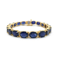 Oval Blue Sapphire Tennis Bracelet (14K).