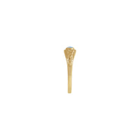 Oválny prsteň s kvetom mesačného kameňa (14K) strana - Popular Jewelry - New York