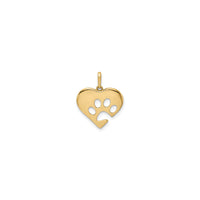 Paw Print Cutout Heart Pendant (14K)