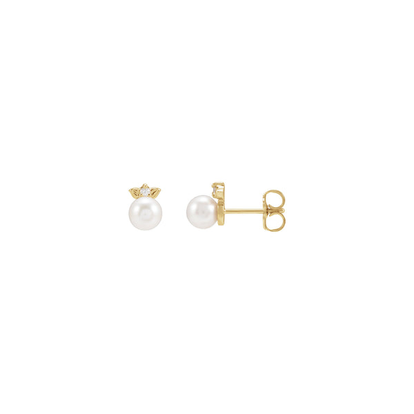 Pearl Diamond Floral Set Earrings (14K) main - Popular Jewelry - New York