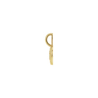 Peridot and White Diamond Gemini Medallion Pendant (14K) side - Popular Jewelry - New York