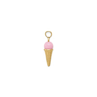 Pink Ice Cream Cone Bead Pendant (14K)