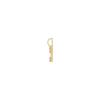 粉紅色藍寶石心形輪廓吊墜 (14K) 側面 - Popular Jewelry - 紐約