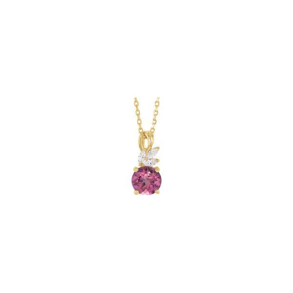 Pink Tourmaline and Diamond Berry Necklace
