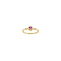 Pink Tourmaline and Diamond French-Set Halo Ring
