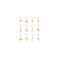 Zivju zodiaka zīmes dimanta Solitaire kaklarota (14K) priekšskatījums - Popular Jewelry - Ņujorka