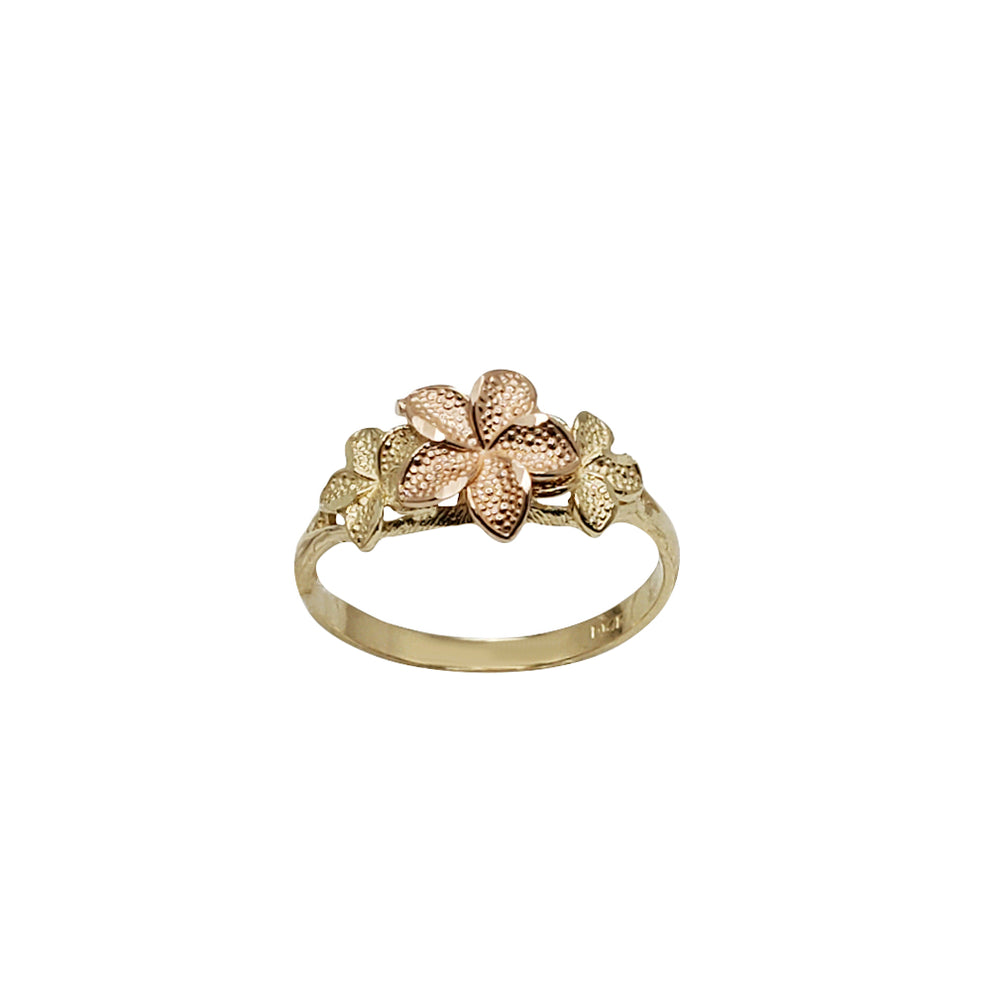 Plumeria Tricolor Ring (14K)