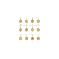 Rhodolite granatea eta diamante zuriak Piscis medailoiaren zintzilikarioa (14K) aurrebista - Popular Jewelry - New York