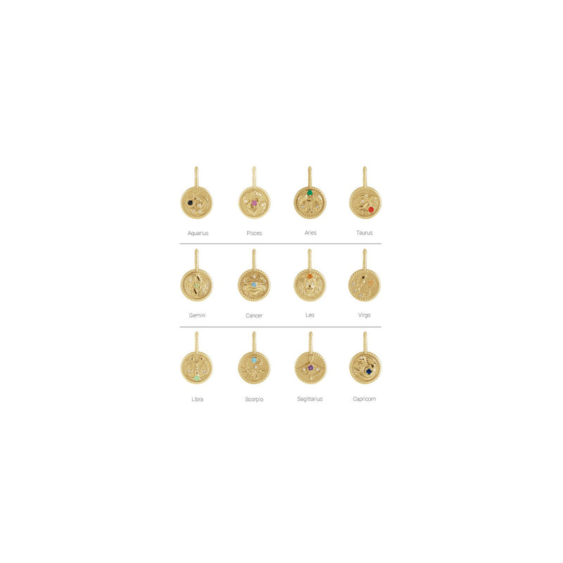 Rhodolite Garnet and White Diamonds Pisces Medallion Pendant (14K) preview - Popular Jewelry - New York