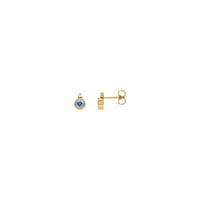 Round Aquamarine thiab Pob Zeb Diamond Stud Earrings (14K) lub ntsiab - Popular Jewelry - New York