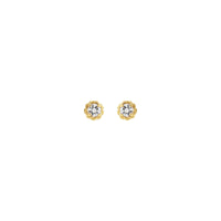 Round Diamond Rope Claw Stud Earrings (14K) Popular Jewelry - Нью-Йорк