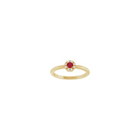 Ruby and Diamond French-Set Halo Ring