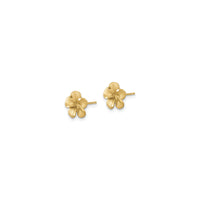 Satin Plumeria Flower Stud Earrings (14K)