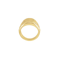 سکرول اکسنټ سیګنیټ حلقه (14K) ترتیب - Popular Jewelry - نیو یارک