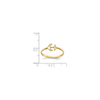 Sideways Anchor Outline Ring (14K)