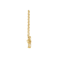 Sideways Puffed Cross Necklace (14K) nga kilid - Popular Jewelry - New York