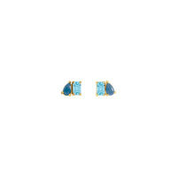 Sky Blue Topaz & Natural London Blue Topaz Two-Stone Stud Earrings