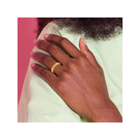 Vékony görög kulcsos kivágható gyűrű (14K) előnézet - Popular Jewelry - New York