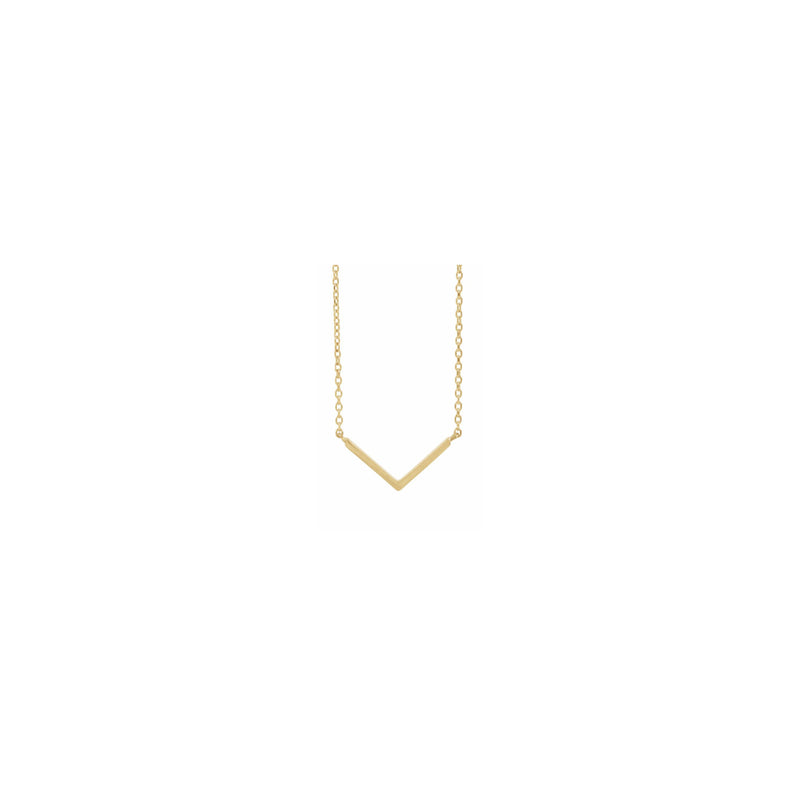 Slim Wide V Necklace (14K) front - Popular Jewelry - New York