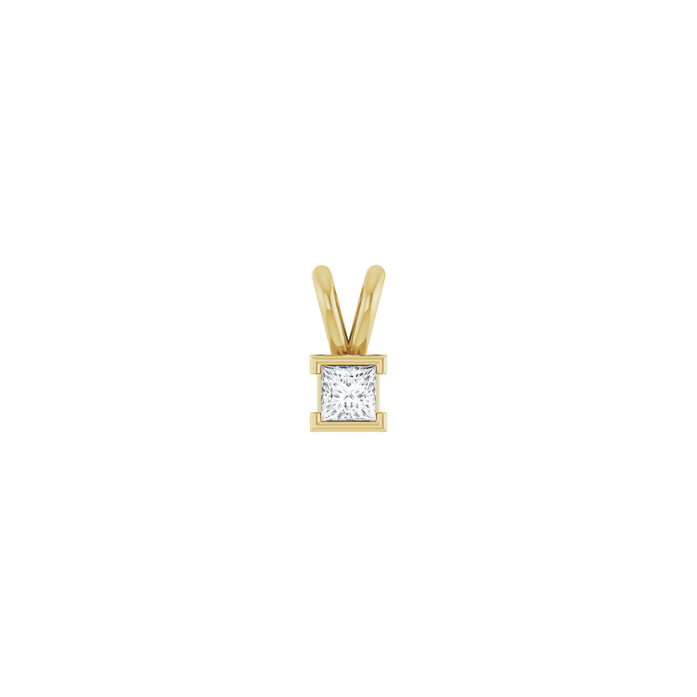 Solitaire Square Princess-Cut Diamond Pendant (14K)