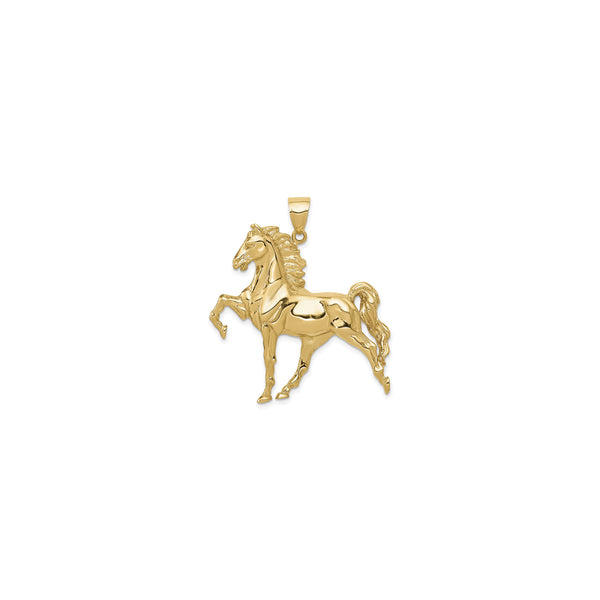 Stallion Horse Pendant (14K) front - Popular Jewelry - New York