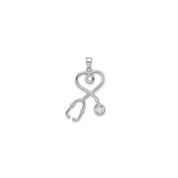 סטעטהאָסקאָפּע האַרץ פּענדאַנט (זילבער) פראָנט - Popular Jewelry - ניו יארק