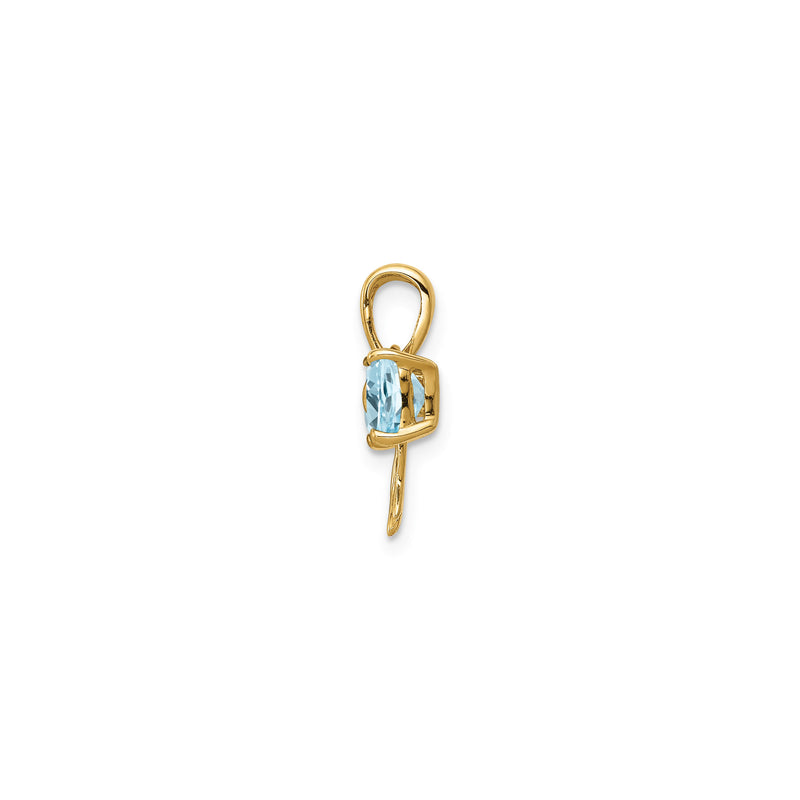 Swiss Blue Topaz Bow Pendant (14K)
