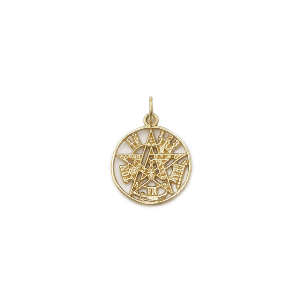 Tetragrammaton Pendant (14K) front - Popular Jewelry - New York