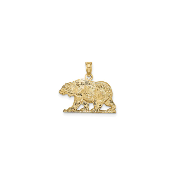 The Bear Flat Pendant (14K) front - Popular Jewelry - New York