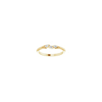 Inel cu trei frunze de diamant (14K) față - Popular Jewelry - New York