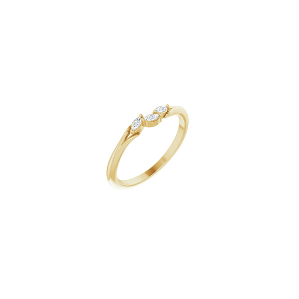 Three Diamond Leaves Ring (14K) main - Popular Jewelry - New York