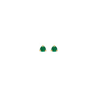 Trilijun izrezane smaragdne naušnice (14K) sprijeda - Popular Jewelry - New York