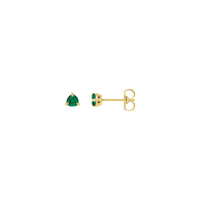 Trilion-Cut Emerald Stud Earrings (14K) utama - Popular Jewelry - New York