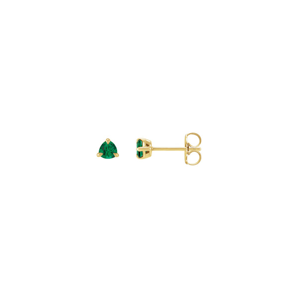 Trillion-Cut Emerald Stud Earrings (14K) main - Popular Jewelry - New York