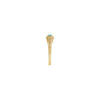 Turquoise Cabochon Flos Accented Ring (14K) side - Popular Jewelry - Eboracum Novum