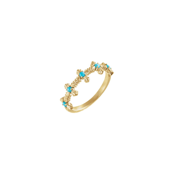 Turquoise Cross Series Ring (14K) main - Popular Jewelry - New York