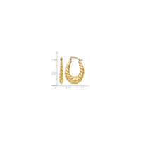 Twisted/Shrimp Hollow Hoop Earrings (14K)