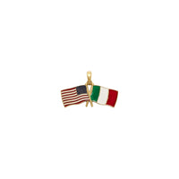 USA and Italy Crossed Flag Pendant (14K)